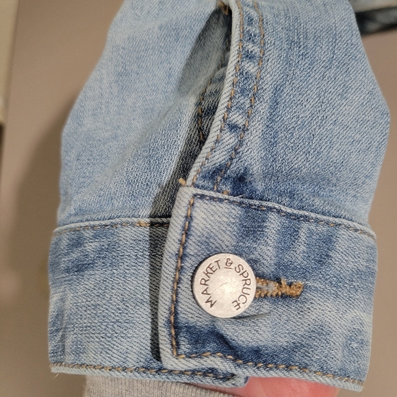 Market & Spruce Removable Hoodie Denim Jean Jacket Size XL Women's - Picture 9 of 13